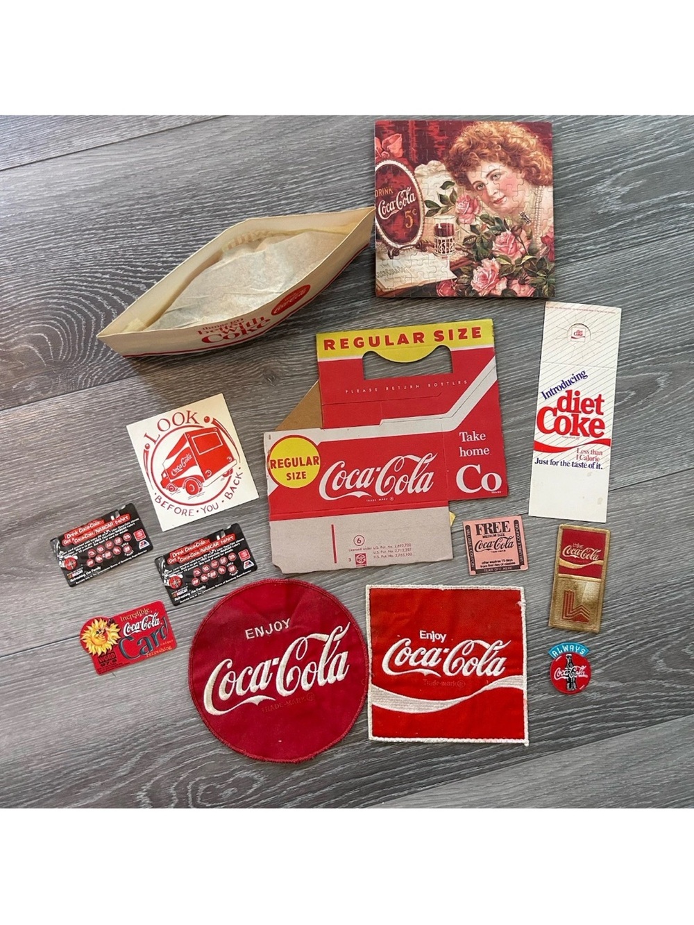 Vintage Coca-Cola Salesman Patches Lot Authentic Paper Ephemera Hat Advertising
